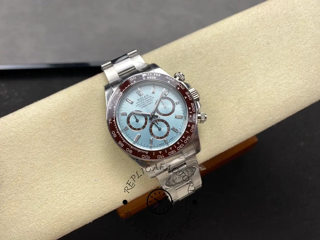 Rolex Platinum Cosmograph Daytona Ice Blue Ice Blue Diamond Baguette Mark 126506 0002