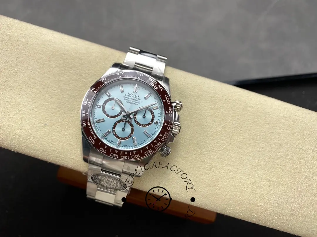 Rolex Platinum Cosmograph Daytona Ice Blue Ice Blue Diamond Baguette Mark 126506 0002