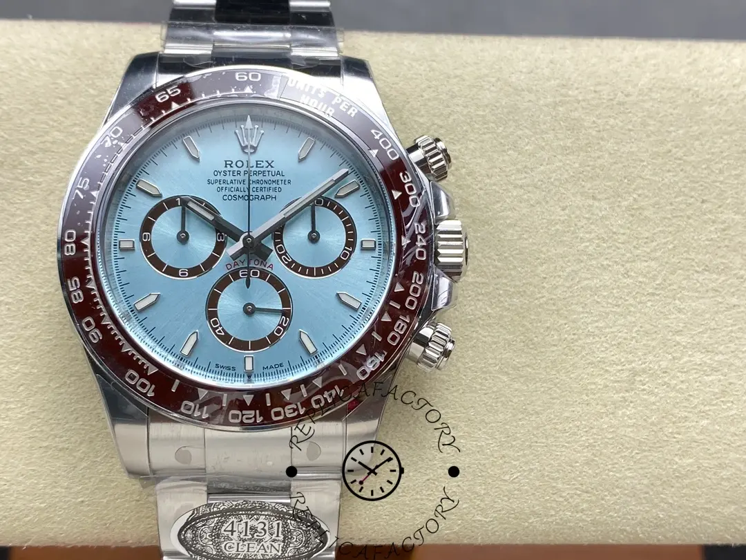 Rolex Platinum Cosmograph Daytona Ice Blue Index Dial Oyster Bracelet 126506 0001