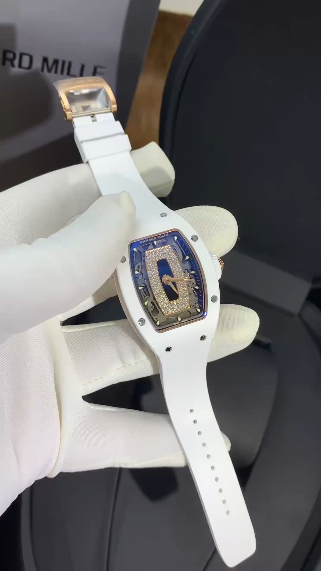 1:1 Clone Richard Mille RM07 01 White Ceramic Black Lips