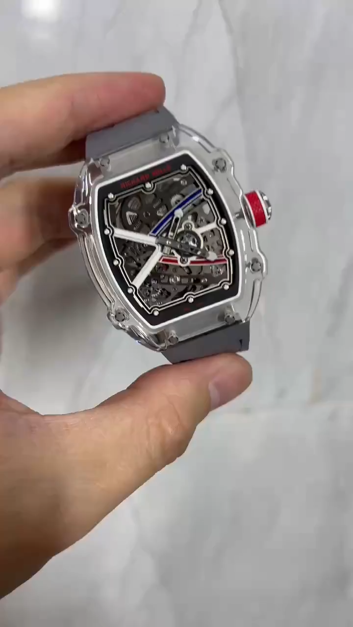 1:1 Clone Richard Mille RM67-02 Skeleton Crystal Case Watch