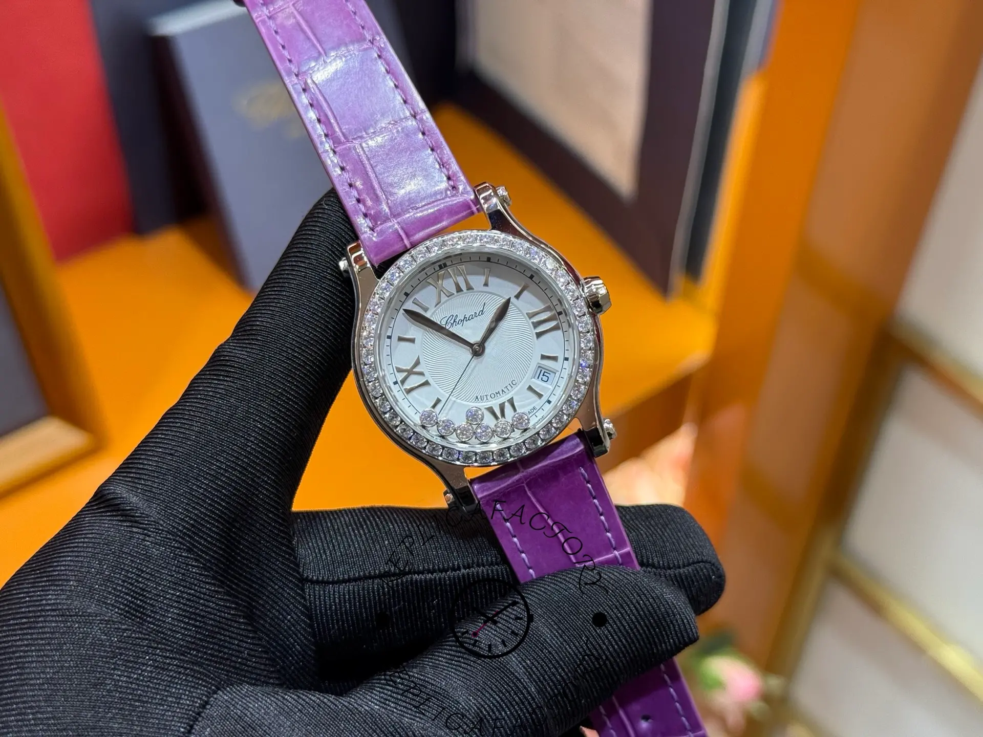 Chopard 274808 Happy Sport 1:1 Clone Diamond Ladies Watch