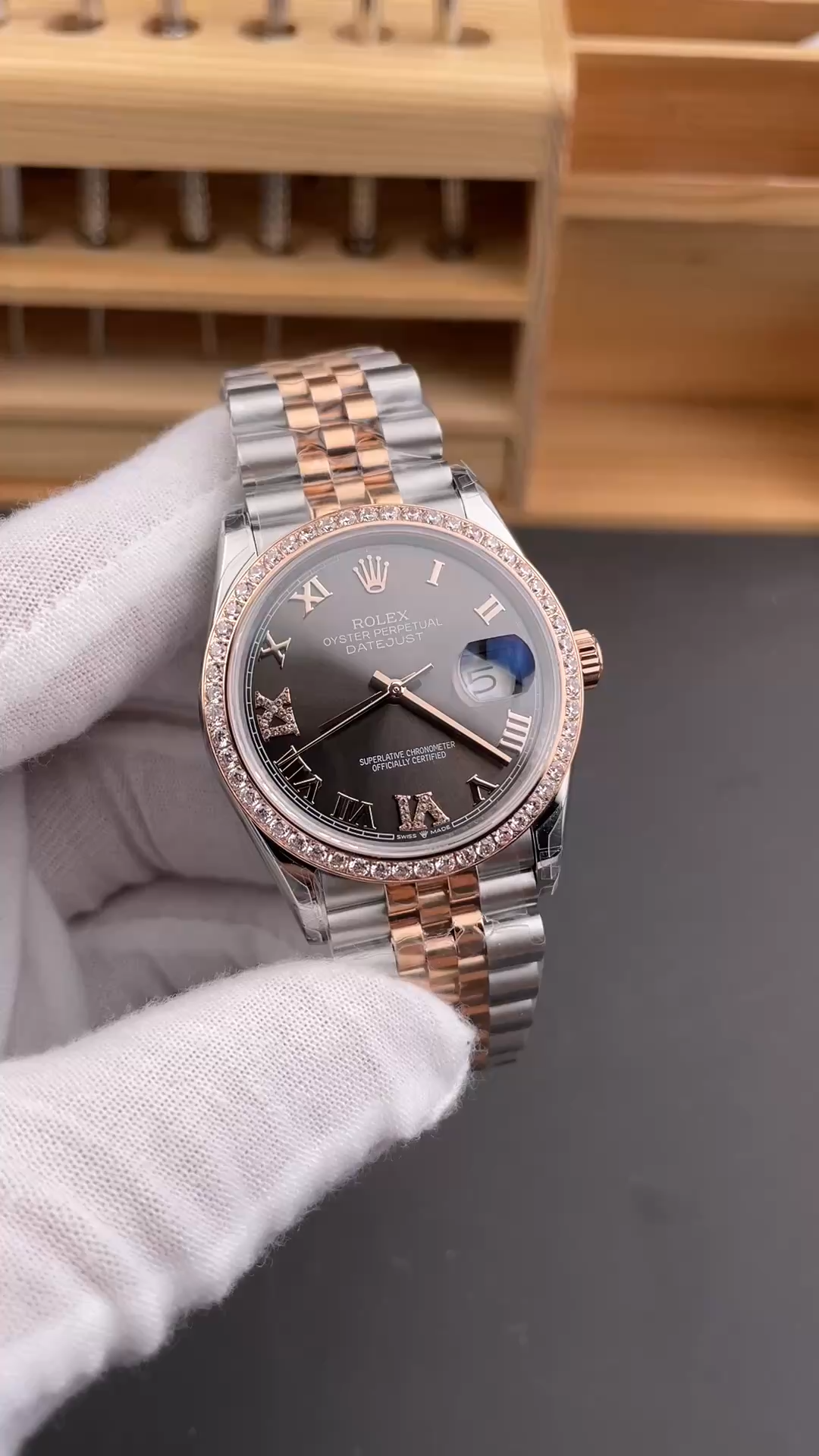 Rolex Datejust 126281RBR-0011 Replica 36 Diamond Bezel Jubilee Strap