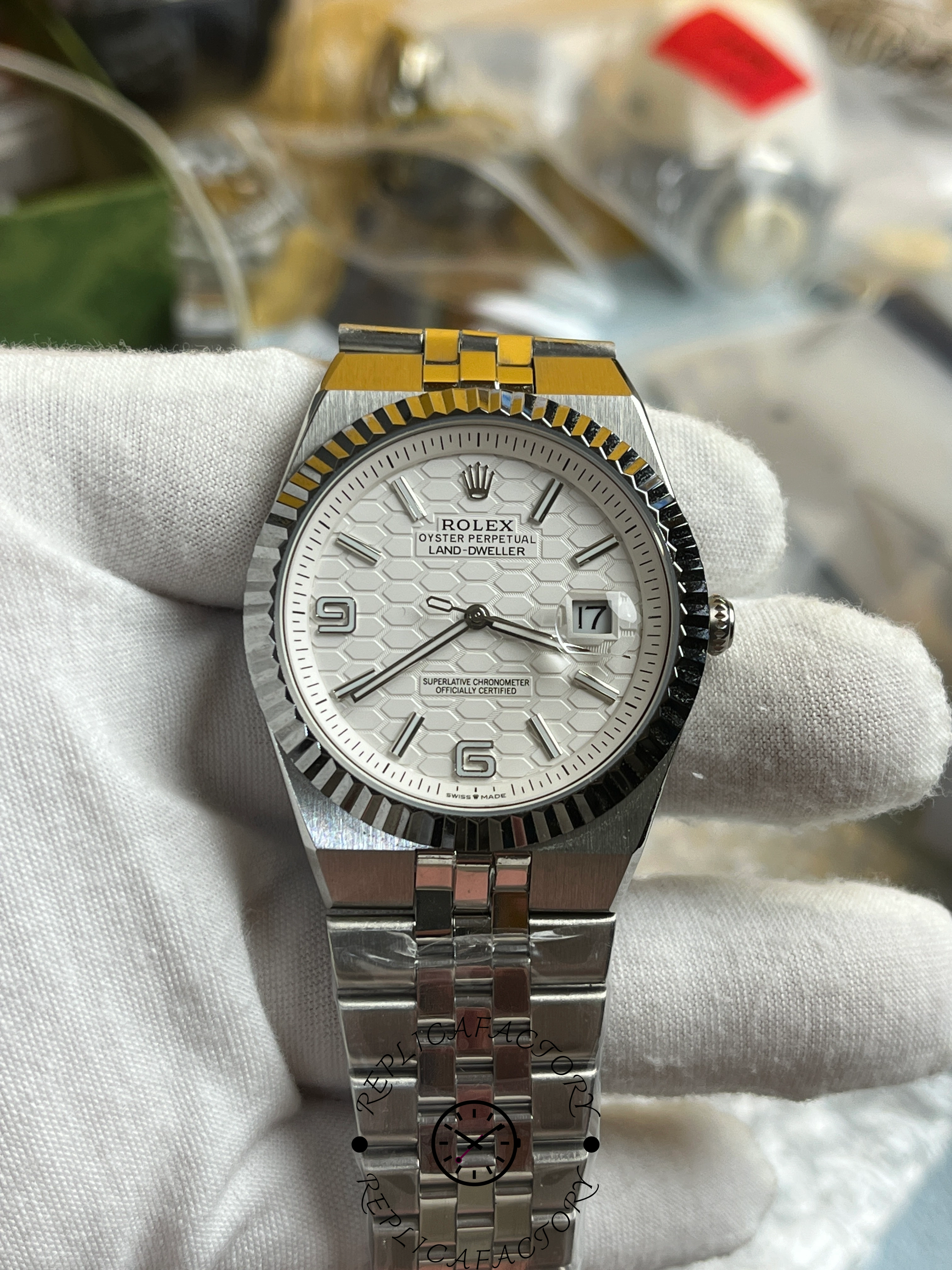 Actual shipping photos of Rolex Land-Dweller 40 M127334-0001 Replica